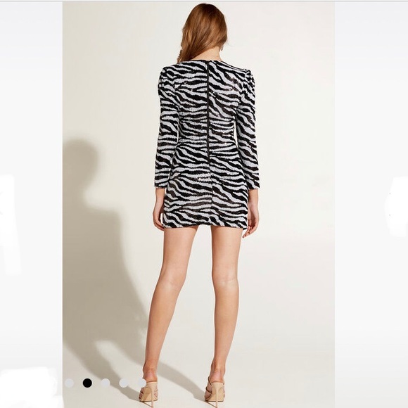Bardot Zebra Sequin Minidress - Picture 2 of 12